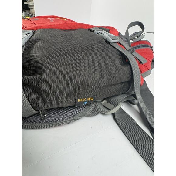 Columbia 40L Hiking Backpack Red Gray Rain Cover Camping Travel Pack Bag